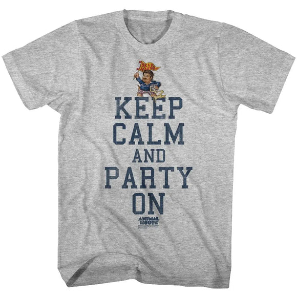 Animal House-Party On-Gray Heather Adult S/S T-Shirt - Gray Heather