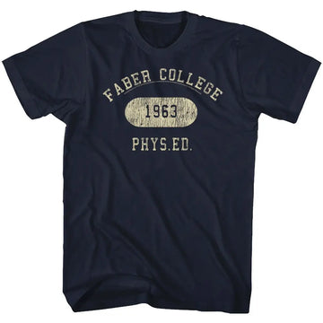Animal House-Faber Phys Ed-Navy Adult S/S T-Shirt - Navy