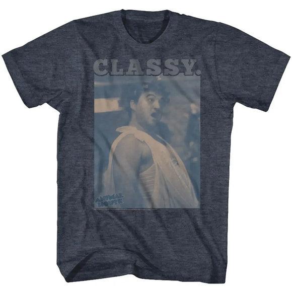 Animal House-Classy-Navy Heather Adult S/S T-Shirt - Navy Heather
