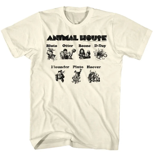 Animal House-Cartoons-Natural Adult S/S T-Shirt - Natural