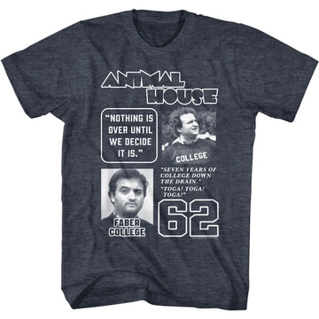 Animal House-Multi Quote-Navy Heather Adult S/S T-Shirt - Navy Heather