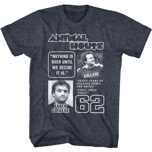 Animal House-Multi Quote-Navy Heather Adult S/S T-Shirt - Navy Heather