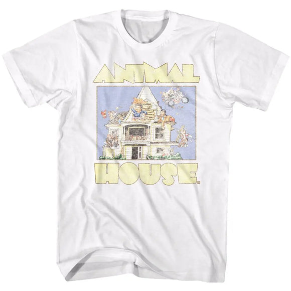 Animal House-Cartoon-White Adult S/S T-Shirt - White