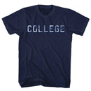Animal House-Distress College-Navy Adult S/S T-Shirt - Navy