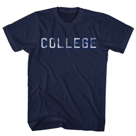 Animal House-Distress College-Navy Adult S/S T-Shirt - Navy