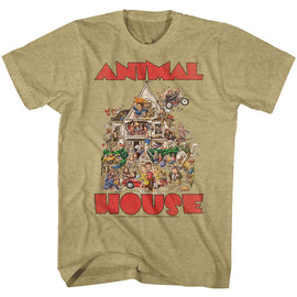 Animal House-The House-Khaki Heather Adult S/S T-Shirt - Khaki Heather