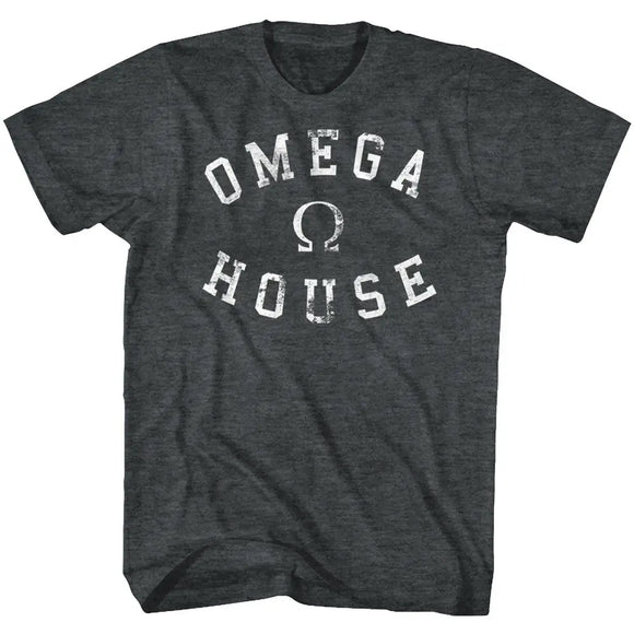 Animal House-Omega House-Black Heather Adult S/S T-Shirt - Black Heather