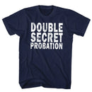 Animal House-Double Secret Probation-Navy Adult S/S T-Shirt - Navy