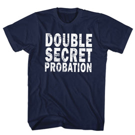 Animal House-Double Secret Probation-Navy Adult S/S T-Shirt - Navy