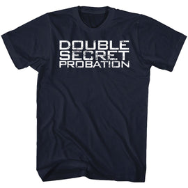 Animal House-Double Secret Probation-Navy Adult S/S T-Shirt - Navy
