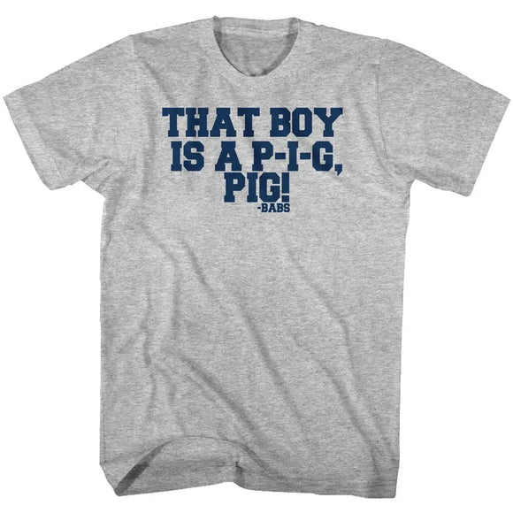 Animal House-Little Piggie-Gray Heather Adult S/S T-Shirt - Gray Heather
