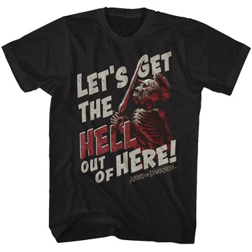 Army Of Darkness-Out Of Here-Black Adult S/S T-Shirt - Black