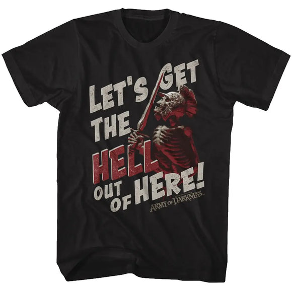 Army Of Darkness-Out Of Here-Black Adult S/S T-Shirt - Black