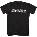Army Of Darkness-Darkness White Logo-Black Adult S/S T-Shirt - Black