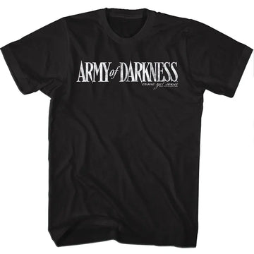 Army Of Darkness-Darkness White Logo-Black Adult S/S T-Shirt - Black