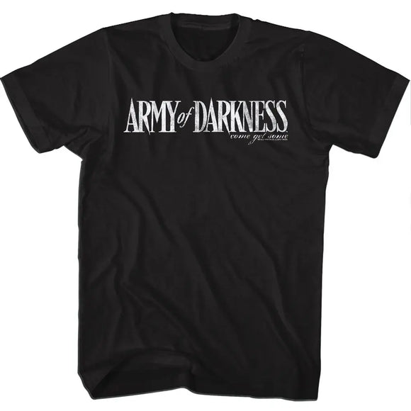 Army Of Darkness-Darkness White Logo-Black Adult S/S T-Shirt - Black