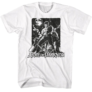 Army Of Darkness-Army Of Darkness Stark Night-White Adult S/S T-Shirt - White