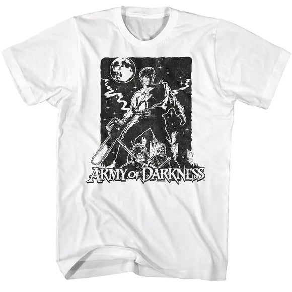 Army Of Darkness-Army Of Darkness Stark Night-White Adult S/S T-Shirt - White