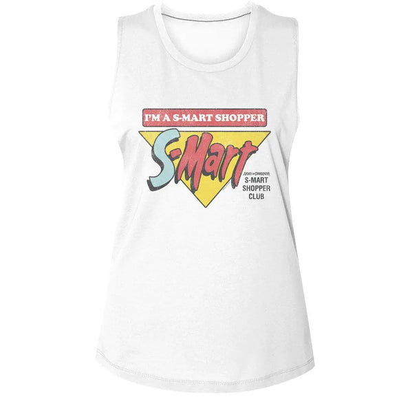 Army Of Darkness-Aod S Mart Smart Shopper-White Ladies Muscle Tank S - White