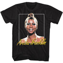 Aretha-Aretha Metallic Signature-Black Adult S/S T-Shirt - Black