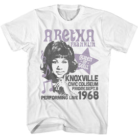 Aretha-Aretha Knoxville 1968-White Adult S/S T-Shirt - White