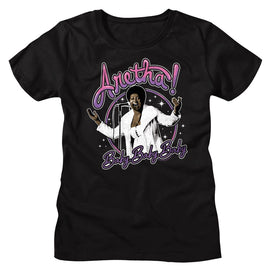 Aretha-Aretha Baby Baby Baby-Black Ladies S/S T-Shirt - Black