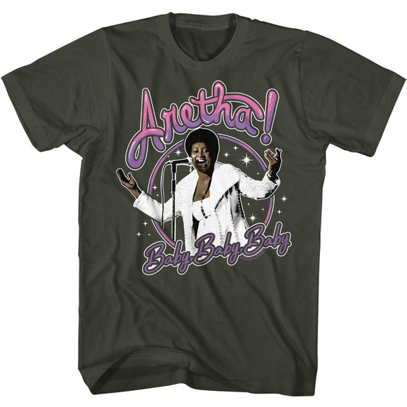 Aretha-Aretha Baby Baby Baby-Smoke Adult S/S T-Shirt - Smoke