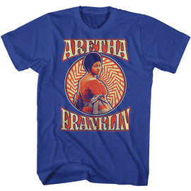Aretha-Aretha Pattern Circle-Royal Adult S/S T-Shirt - Royal