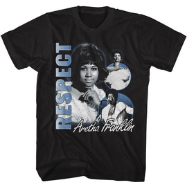 Aretha-Aretha Find Out What It Means To Me-Black Adult S/S T-Shirt - Black