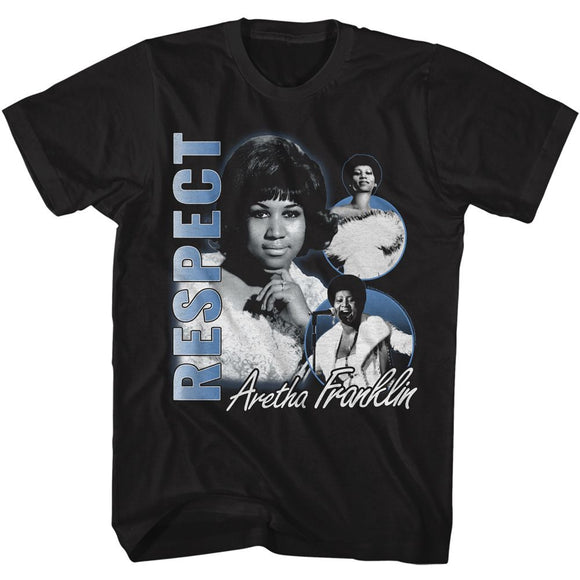 Aretha-Aretha Find Out What It Means To Me-Black Adult S/S T-Shirt - Black