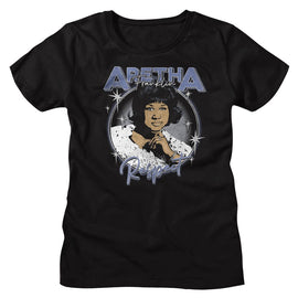 Aretha-Aretha Respect Circle-Black Ladies S/S T-Shirt - Black