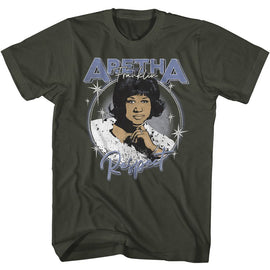Aretha-Aretha Respect Circle-Smoke Adult S/S T-Shirt - Smoke