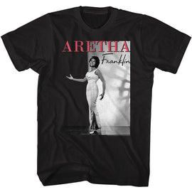 Aretha-Aretha Two Tone Bg-Black Adult S/S T-Shirt S - Black