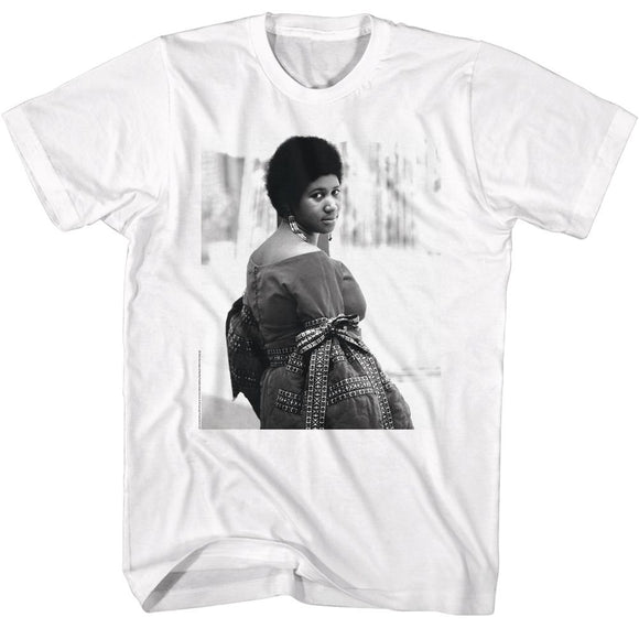 Aretha Franklin-Aretha Bw-White Adult S/S T-Shirt - White