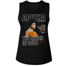 Aretha Franklin-Aretha Franklin Queen Of Soul-Black Ladies Muscle Tank-S - Black