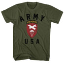 Army-Us Airborne-Military Green Adult S/S T-Shirt - Military Green
