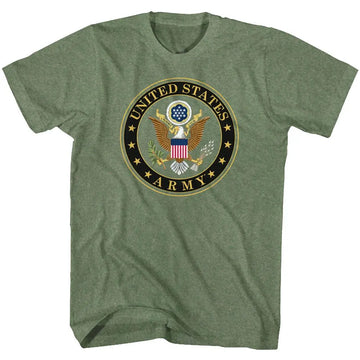 Army-Army Seal-Military Green Heather Adult S/S T-Shirt - Military Green Heather