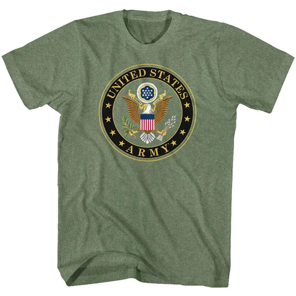 Army-Army Seal-Military Green Heather Adult S/S T-Shirt - Military Green Heather