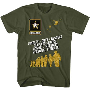Army-Values-Military Green Adult S/S T-Shirt - Military Green