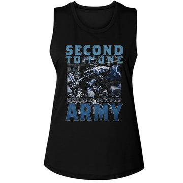 Army-Army Second To None-Black Ladies Muscle Tank-S - Black