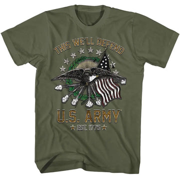Army-Army This We Will Defend-Military Green Adult S/S T-Shirt - Military Green