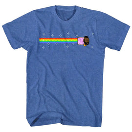 Mr T-Nyan Nyan Nyan-Royal Heather Adult S/S T-Shirt - Royal Heather