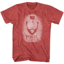 Mr T-Beards-Red Heather Adult S/S T-Shirt - Red Heather