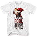 Mr T-Naughty Fool-White Adult S/S T-Shirt - White