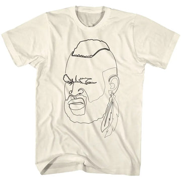 Mr T-One Line Mr T-Natural Adult S/S T-Shirt - Natural