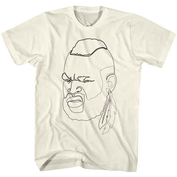 Mr T-One Line Mr T-Natural Adult S/S T-Shirt - Natural