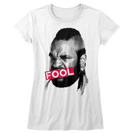 Mr T-Fool-White Ladies S/S T-Shirt - White