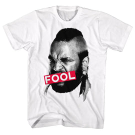 Mr T-Fool-White Adult S/S T-Shirt - White