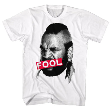 Mr T-Fool-White Adult S/S T-Shirt - White