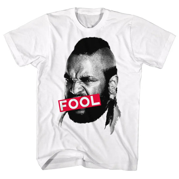 Mr T-Fool-White Adult S/S T-Shirt - White